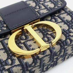 مملوكة مسبقًا Dior Black Canvas and Leather Oblique 30 Montaigne Box Bag