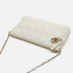Pre Owned Dior White Leather Miss Dior Midi Mini Bag