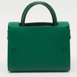 Pre Owned Dior Green Leather Mini Diorever Top Handle Bag