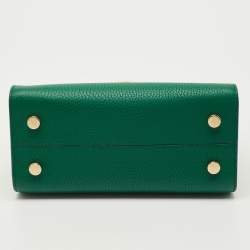 Pre Owned Dior Green Leather Mini Diorever Top Handle Bag