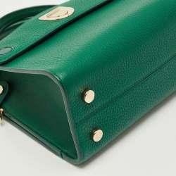 Pre Owned Dior Green Leather Mini Diorever Top Handle Bag