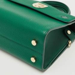 Pre Owned Dior Green Leather Mini Diorever Top Handle Bag
