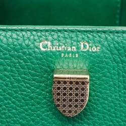 Pre Owned Dior Green Leather Mini Diorever Top Handle Bag