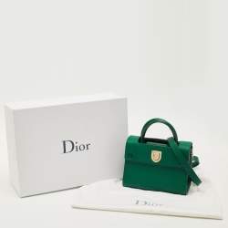 Pre Owned Dior Green Leather Mini Diorever Top Handle Bag