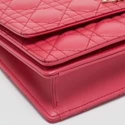 Pre Owned Dior Pink Cannage Leather My Dior Top Handle Bag