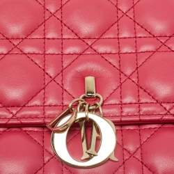 Pre Owned Dior Pink Cannage Leather My Dior Top Handle Bag