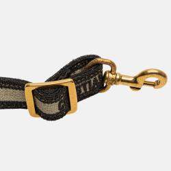 Pre Owned Dior Beige/Black Mizza Mini Embroidered Canvas Leopard Vertical Book Tote