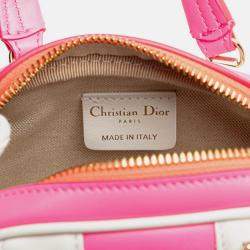 Pre Owned Dior Pink Micro Leather Dior Vibe Zip Bowling Bag