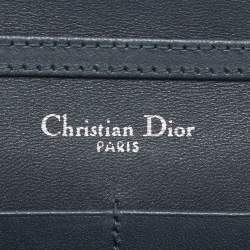 Pre Owned Dior Silver Microcannage Patent Leather Mini Diorama Chain Bag