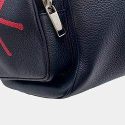 Pre Owned Christian Dior Shawn Stussy Collaboration 2020 Navy Blue Leather Crossbody Bag