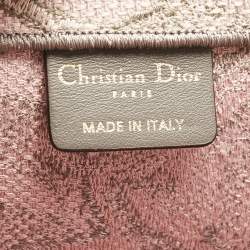 Pre Owned Dior Pink/Grey Toile De Jouy Embroidered Canvas Large Book Tote