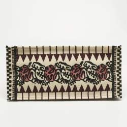 Pre Owned Dior Multicolor Geometric Embroidered Canvas Medium Book Tote 