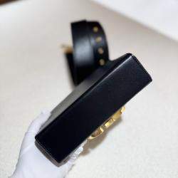 Pre Owned Dior Montaigne Black Leather Shoulder Bag