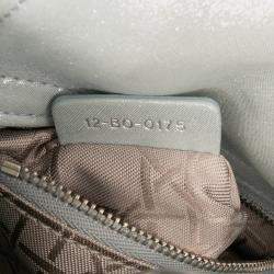 Pre Owned Dior Blue Mini Iridescent Lambskin Cannage Lady Dior