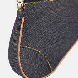 Pre Owned Christian Dior Navy Denim Saddle Handbag