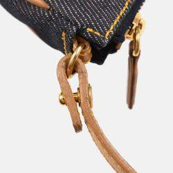 Pre Owned Christian Dior Navy Denim Saddle Handbag