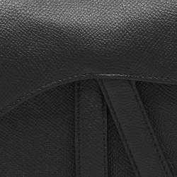Pre Owned Dior Black Leather Mini Saddle Bag