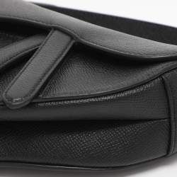 Pre Owned Dior Black Leather Mini Saddle Bag