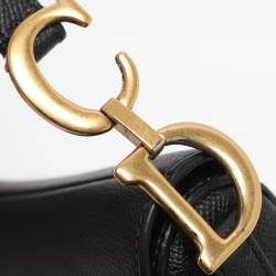 Pre Owned Dior Black Leather Mini Saddle Bag
