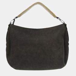 Pre Owned Christian Dior Saddle Shearling Mouton Gray Shoulder Bag