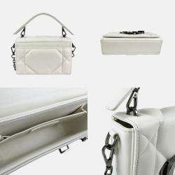 Pre Owned Christian Dior 30 Montaigne Shoulder Bag/Handbag White Leather