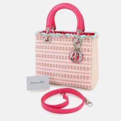 Pre Owned Christian Dior Cannage Lady Medium 2-Way Hand/Shoulder Bag 