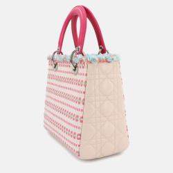 Pre Owned Christian Dior Cannage Lady Medium 2-Way Hand/Shoulder Bag 