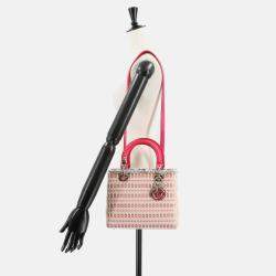 Pre Owned Christian Dior Cannage Lady Medium 2-Way Hand/Shoulder Bag 