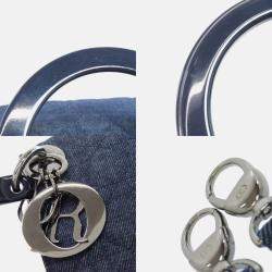 Pre Owned Christian Dior Lady Cannage Tote Handbag Denim