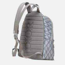 Pre Owned Christian Dior Dior Cd Diamond Hit The Road Backpack Gray Coated Canvas Leather