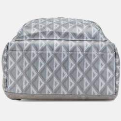 Pre Owned Christian Dior Dior Cd Diamond Hit The Road Backpack Gray Coated Canvas Leather