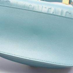 Pre Owned Christian Dior Dior Bobby East-West Shoulder Bag Leather Blue