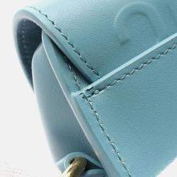 Pre Owned Christian Dior Dior Bobby East-West Shoulder Bag Leather Blue