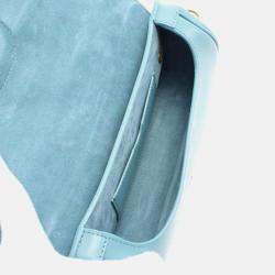 Pre Owned Christian Dior Dior Bobby East-West Shoulder Bag Leather Blue