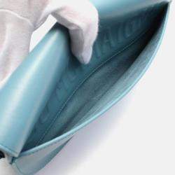 Pre Owned Christian Dior Dior Bobby East-West Shoulder Bag Leather Blue