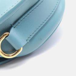 Pre Owned Christian Dior Dior Bobby East-West Shoulder Bag Leather Blue