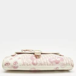 Pre Owned Dior Pink/White Cherry Blossom Print Fabric Shoulder Bag