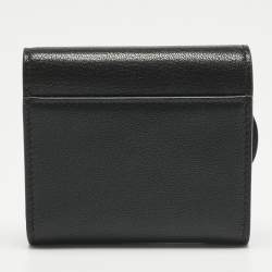 Pre Owned Dior Black Leather Saddle Lotus Wallet