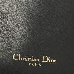 Pre Owned Dior Black Leather Saddle Lotus Wallet