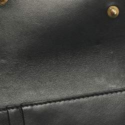 Pre Owned Dior Black Leather Saddle Lotus Wallet