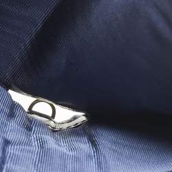 Pre Owned Dior Navy Blue Patent Leather Mini Lady Dior Gardenia Wallet