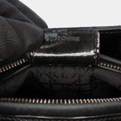 Pre Owned Dior Black Medium Patent Cannage Lady Dior