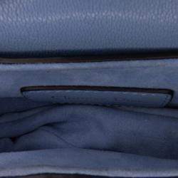 Pre Owned حقيبة ديور سرج جلد جوت أزرق داكن