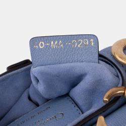 Pre Owned حقيبة ديور سرج جلد جوت أزرق داكن