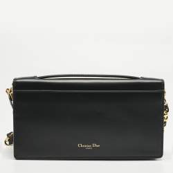Pre Owned Dior Black Leather CD Signature Clutch
