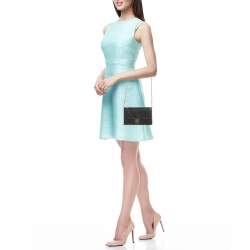 Pre Owned Dior Black Leather Diorama Wallet on Chain