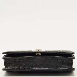 Pre Owned Dior Black Leather Diorama Wallet on Chain