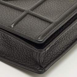Pre Owned Dior Black Leather Diorama Wallet on Chain