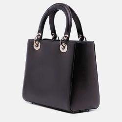 Pre Owned Dior Black Medium Calfskin Pockets Lady Dior