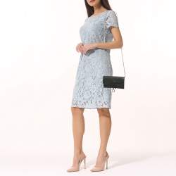 Pre Owned Dior Black Leather Saddle Wallet on Chain